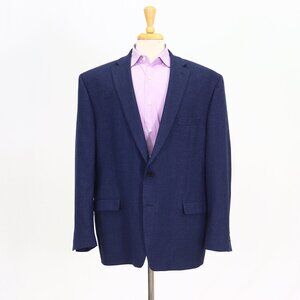 Ralph Lauren 50R Blue Blazer Sport Coat Jacket 2-Button Check Y069